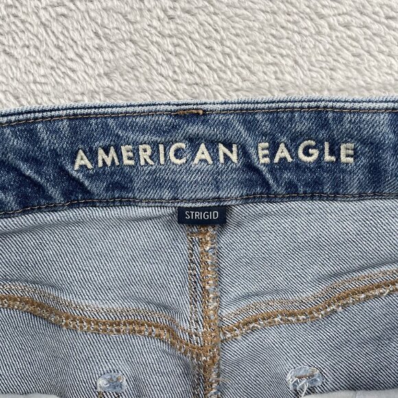 American Eagle Jeans Womens 8 Curvy Super High Rise Baggy Straight Denim - Picture 3 of 9